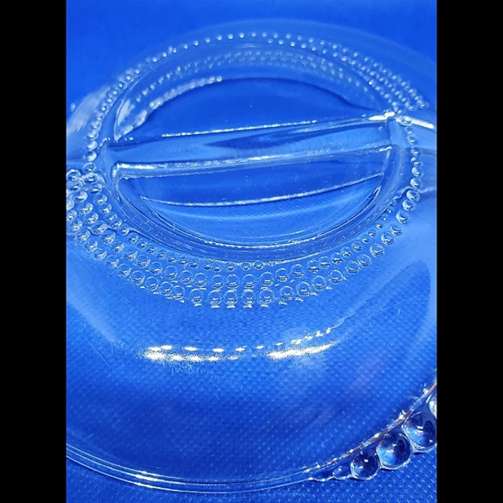 Hazel-Atlas Vintage Beaded Edge, Divided Candy Dish - Picture 2 of 9